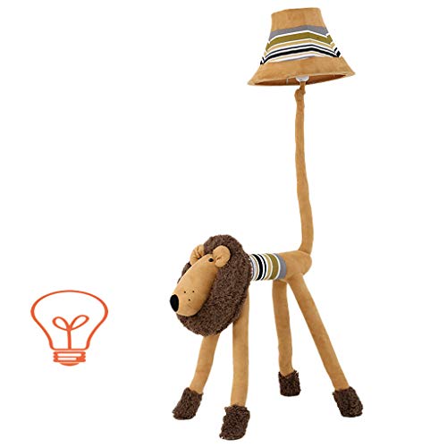 GX Stehlampe Kreative Cartoon Lion Tier Stehlampe Schlafzimmer Lampe Wohnzimmer Kinderzimmer Rustikalen Stil Stoff Lampe E27 Haus Dekoration A+ (Farbe : Taste) von JBKNAN