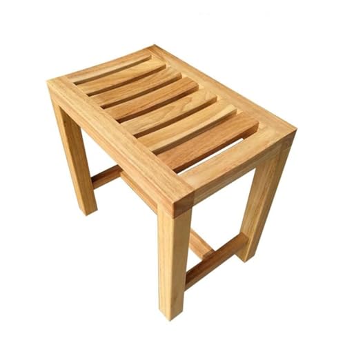 JBKNAN wasserdichte Duschbank aus Teakholz – langlebiger Badezimmerhocker for Dusche und Badewanne – einfache Montage und Wartung von JBKNAN