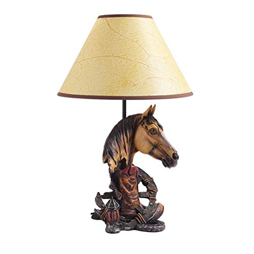 Kreative Kreative Western Horse-Kopf-Form Crafts Tischlampe,amerikanischer Harz Augenschutz Hotelbüro Leselampe Innenbeleuchtung AA+ von JBKNAN