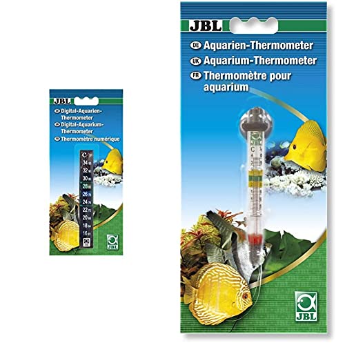JBL Digitales Aquarien-Thermometer, 1 Stück (1er Pack) & Thermometer mit Saugnapf für Aquarien, Basis von JBL
