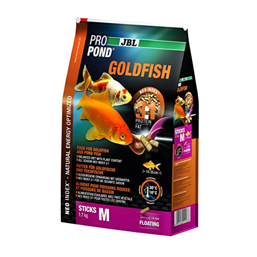 JBL Futter für Gold- und Teichfische, Schwimmende Futtersticks, Spezialfutter, ProPond Goldfish, Größe M, 1,7 kg von JBL