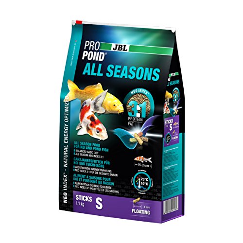 JBL Ganzjahresfutter für Koi, Schwimmende Futtersticks, Saisonfutter, ProPond All Seasons, Größe S, 1,1 kg von JBL