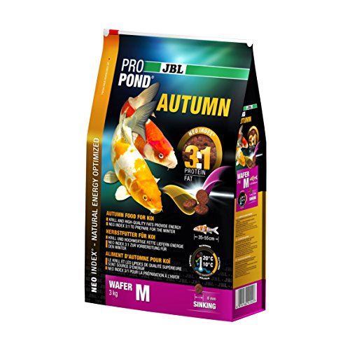 JBL Herbstfutter für Koi, Sinkende Futterwafer, Saisonfutter, ProPond Autumn, Größe M, 3,0 kg von JBL