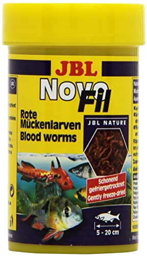 JBL NovoFil 30260, Ergänzungsfutter für wählerische Aquarienfische, Rote Mückenlarven, 100 ml von JBL