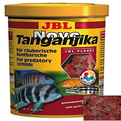 JBL NovoTanganjika 30020 Alleinfutter für räuberische Buntbarsche, Flocken 250 ml von JBL