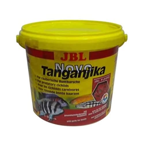 JBL NovoTanganjika 30022 Alleinfutter für räuberische Buntbarsche, Flocken 5,5 l von JBL
