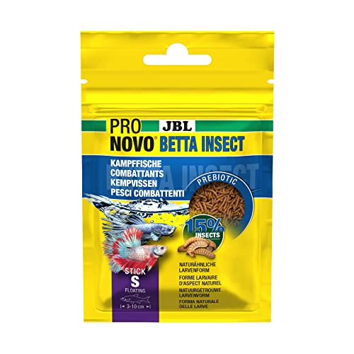 JBL PRONOVO BETTA INSECT STICK, Futter für Kampffische von 3-10 cm, Fischfutter-Sticks, Größe S, 20 ml von JBL