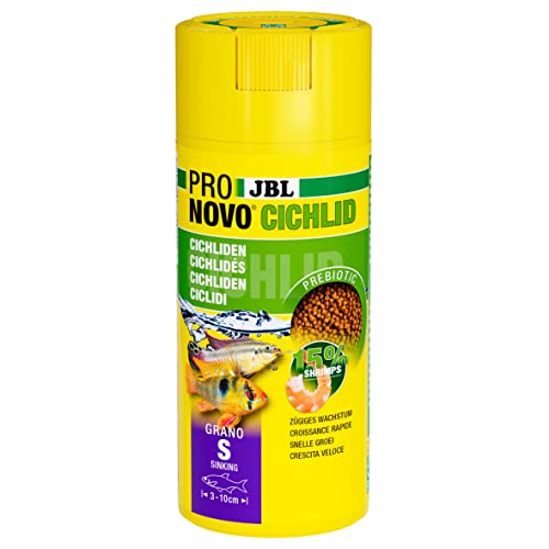 JBL PRONOVO CICHLID GRANO, Hauptfutter für kleine Buntbarsche von 3-10 cm, Klickdosierer, Fischfutter-Granulat, Größe S, 250 ml JBL PRONOVO CICHLID GRANO, Hauptfutter für kleine Buntbarsche von 3-10 cm, Klickdosierer, Fischfutter-Granulat, Größe S, 250 ml von JBL