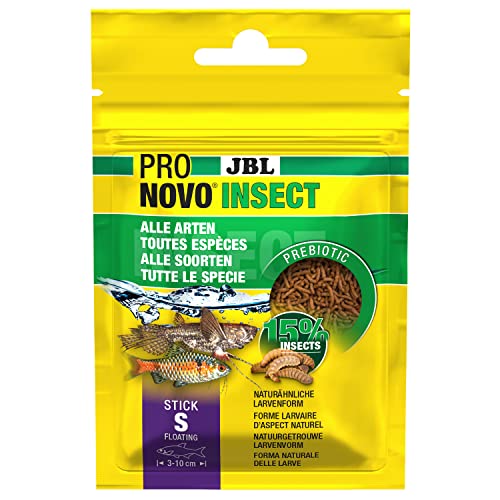 JBL PRONOVO INSECT STICK, Futter für alle Aquarienfische von 3-10 cm, Fischfutter-Sticks, Größe S, 20 ml von JBL