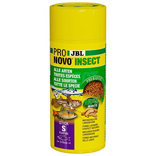 JBL PRONOVO INSECT STICK, Futter für alle Aquarienfische von 3-10 cm, Fischfutter-Sticks, Klickdosierer, Größe S, 20 ml von JBL