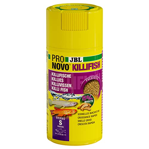 JBL PRONOVO KILLIFISH GRANO, Hauptfutter für Killifische von 3-10 cm, Fischfutter-Granulat, Klickdosierer, Größe S, 100 ml von JBL