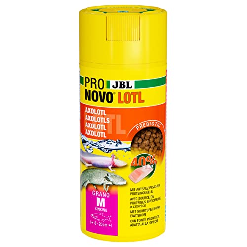 JBL PRONOVO LOTL GRANO, Hauptfutter für Axolotl von 8-20 cm, Fischfutter-Granulat, Größe M, 250 ml von JBL