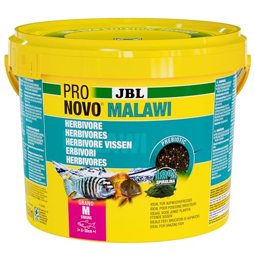 JBL PRONOVO MALAWI GRANO, Hauptfutter für alle Buntbarsche von 8-20 cm, Fischfutter-Granulat, Größe M, 5500 ml von JBL