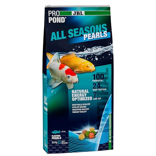 JBL PROPOND All Seasons Pearls 5,8kg (32 L) | Ganzjahresfutter Perlen für alle Teichfische | Gesunde & ausgewogene Ernährung | Schwimmend | ab 10 °C von JBL