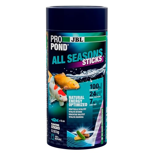 JBL PROPOND All Seasons Sticks 0,18kg (1 L) | Ganzjahresfutter Sticks für alle Teichfische | Gesunde & ausgewogene Ernährung | Schwimmend | ab 10 °C von JBL