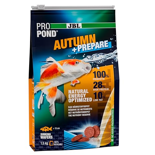 JBL PROPOND Autumn+Prepare 1,5kg (3 L) | Herbstfutter Wafer für Koi & andere Teichfische | Liefert Energie & Widerstandsfähigkteit | Sinkend | ab 10 °C von JBL