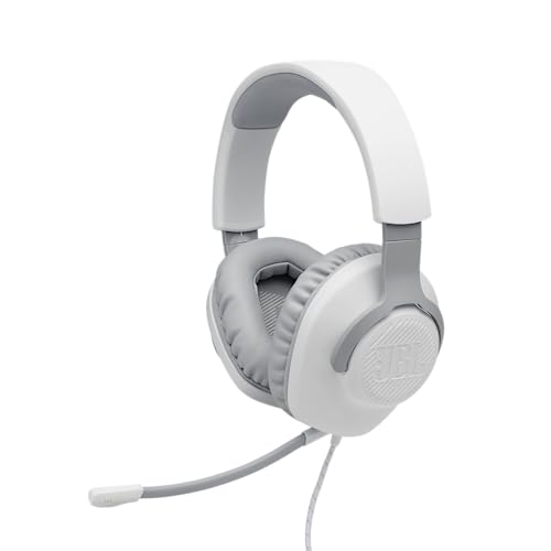 JBL Quantum 100 Over-Ear Gaming Headset – Wired 3,5 mm Klinke – Mit abnehmbarem Boom-Mikrofon – Kompatibel mit vielen Plattformen – Weiß von JBL