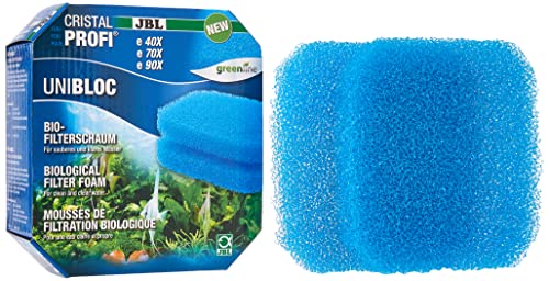 JBL UniBloc 6016100 Bio-Filterschaum Einsatz für Aquarienfilter CristalProfi e 40X, e 70X, e 90X, 2er-Pack von JBL