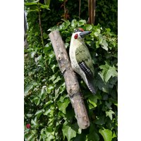Gartenfigur Keramik Grünspecht | Zum Hängen Kopf Seitlich Frostfest Keramikvogel Gartenschmuck Gartenkeramik Specht Keramikfigur von JBLivingKeramik