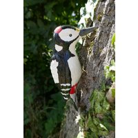 Gartenstecker Keramik Specht | Frostfest Buntspecht Gartenfigur Keramikvogel Gartenschmuck Gartenkeramik Tierfigur Gartendekoration von JBLivingKeramik