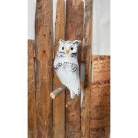 Gartenstecker Keramik Uhu Zum Hängen | Weiß Gartenfigur Gartendeko Gartenschmuck Eule Gartenkeramik Tierfigur Gartendekoration von JBLivingKeramik