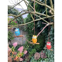 Keramik Mini-Eule 3Er Set Zum Hängen | Keramikvogel Gartenfigur Gartendeko Gartenschmuck Gartenkeramik Gartendekoration von JBLivingKeramik
