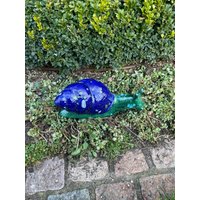Keramikfigur Schnecke Blau-Grün Für Garten | Tier Keramik Beetsitzer Gartendekoration Dekoideen Deko Geschenkidee Keramikschmuck von JBLivingKeramik