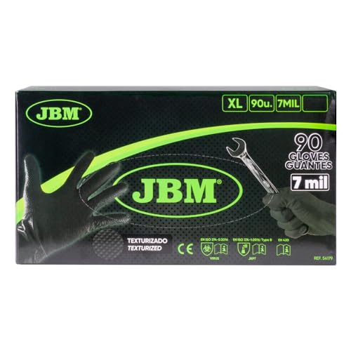 GUANTES NEGROS DESECHABLES DE NITRILO T:XL 7,0MIL (90 UDS.) TEXTURA DIAMANTE von JBM