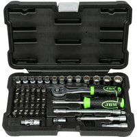 JBM54140 56-teiliger Werkzeugkoffer mit 1/4" verzinkten 12-kanten Steckschlüsseln von JBM