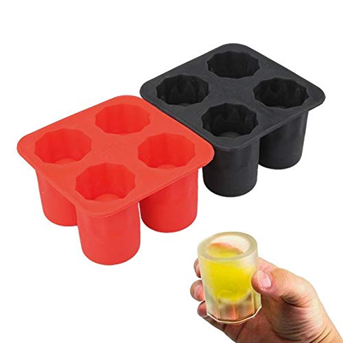 JBNS Rot Silikon Eiswürfelform, 2 Stück, Schnapsgläser, EIS-Form, Weinglas-Form, Bar Trinken, Küche Gadget von JBNS