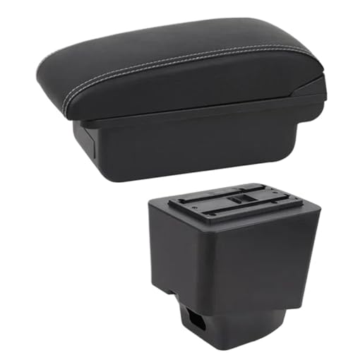 JBPIHZT Armauflage Boxen Für R&enault Für Captur Kaptur 2018 2019 2020 2021 Kaptur Auto Leder Armstütze Mittelkonsole Aufbewahrungsbox(B1 Weiße Linie) von JBPIHZT