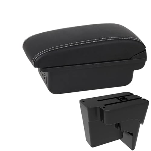 JBPIHZT Armlehne Für Kia K3 BL7 2023 2024 2025 Mittelkonsole Aufbewahrungsbox Mit USB(B3 Schwarz weiß 3USB) von JBPIHZT