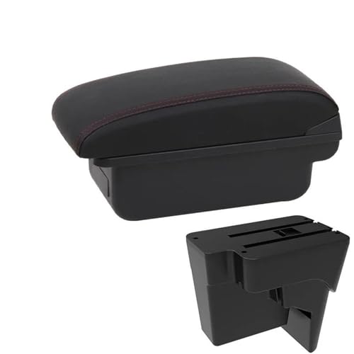 JBPIHZT Armlehne Für Kia K3 BL7 2023 2024 2025 Mittelkonsole Aufbewahrungsbox Mit USB(C1 Schwarz Rot KEIN USB) von JBPIHZT