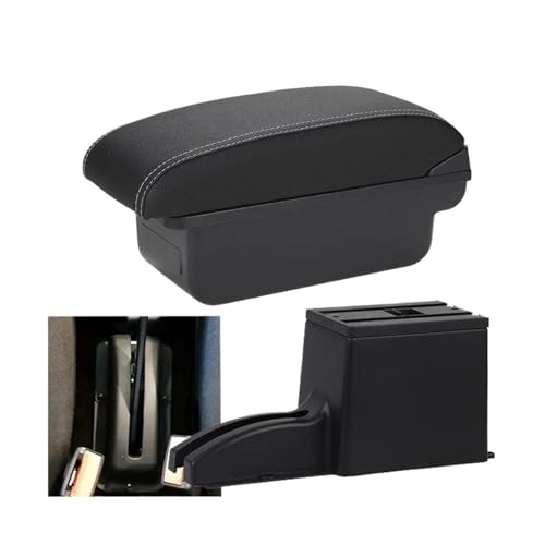 JBPIHZT Armlehne Für N&issan Für DATSUN MIDO NODO Autoarmlehne Aufbewahrungsbox Zubehör Innenausstattung Zentrale Armlehne(C3 Schwarz weiß KEIN USB) von JBPIHZT