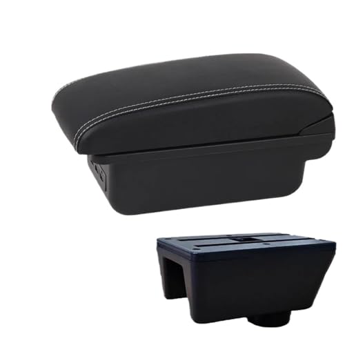 JBPIHZT Armlehne Für Seat Für Ibiza Für Ibiza MK4 IV 6J 2008 2009 2010 2011-2017 Innenraumdesign Mittelkonsole Armlehnen-Aufbewahrungsbox(B3 Schwarz weiß 3USB) von JBPIHZT