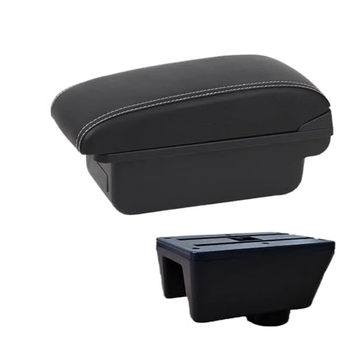 JBPIHZT Armlehne Für Seat Für Ibiza Für Ibiza MK4 IV 6J 2008 2009 2010 2011-2017 Innenraumdesign Mittelkonsole Armlehnen-Aufbewahrungsbox(C3 Schwarz weiß KEIN USB) von JBPIHZT