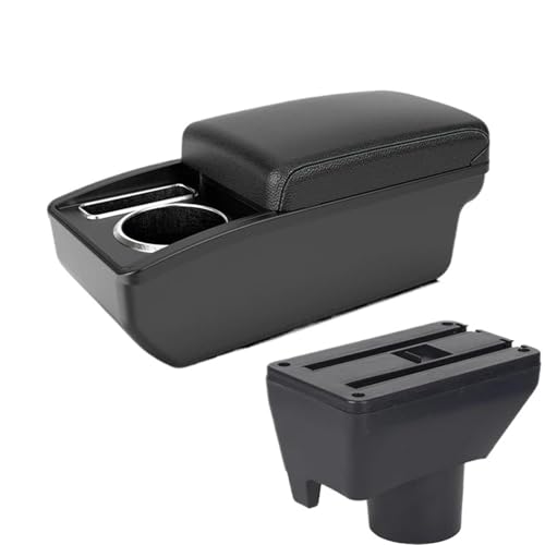 JBPIHZT Armlehnenbox Für Toyota Für Yaris Für Vitz Für Vios 2011 2012 2013 2014 2015 2016 2017 Zentrale Aufbewahrungsbox(A3 Black white NO USB) von JBPIHZT