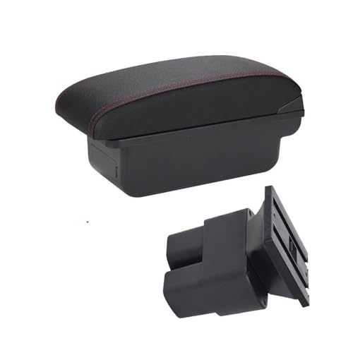JBPIHZT Auto Armlehnenbox Für N&issan Für NV200 Für Evalia 2019 2011 2013 2014 2015 2016 Armlehnenbox Innen Aufbewahrungsbox Zubehör(C1 Schwarz Rot KEIN USB) von JBPIHZT