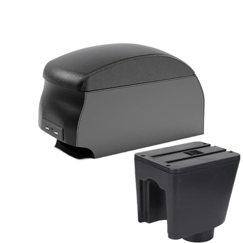 JBPIHZT Für C&hevrolet Für Aveo T200 T250 T255 Zentrale Armstützenbox Mittelkonsole Aufbewahrungsbox Mit USB(B2 Black double) von JBPIHZT