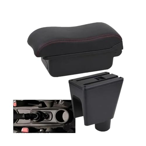 JBPIHZT Für C&hevrolet Für Spark Armlehnenbox Für Spark 3 III Für Aveo Autoarmlehne Innenraumteile Zentrale Aufbewahrungsbox Mit USB(A1 Schwarz Rot KEIN USB) von JBPIHZT