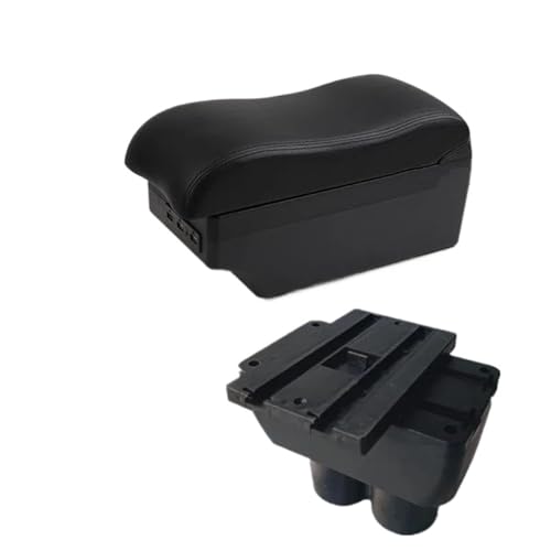 JBPIHZT Für Caddy Armlehnenbox Mittelkonsole Ellbogenauflage Aufbewahrungsbox Mit USB-Schnittstelle Getränkehalter(C black line 7USB) von JBPIHZT