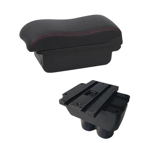 JBPIHZT Für Caddy Armlehnenbox Mittelkonsole Ellbogenauflage Aufbewahrungsbox Mit USB-Schnittstelle Getränkehalter(Eine rote Linie KEIN USB) von JBPIHZT