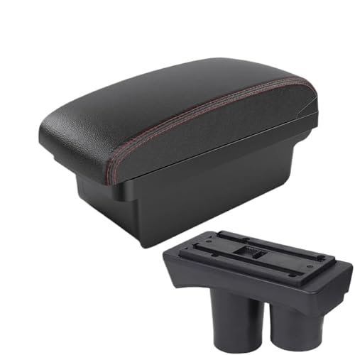 JBPIHZT Für Citroën C2 2003 2004 2005 2006 2007 2008 2009 Armlehnen-Staufach Innenraumzubehör Mit USB(A1 Schwarz Rot KEIN USB) von JBPIHZT
