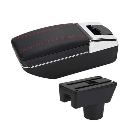 JBPIHZT Für Dodge Für Attitude Autoarmlehnen-Aufbewahrungsfach Fahrzeuginnenausstattung(A1 Schwarz Rot KEIN USB) von JBPIHZT