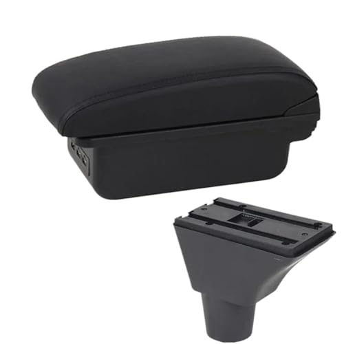 JBPIHZT Für Fiat Für Panda Für PANDA II Autoarmlehnenbox Getränkehalter USB-Schnittstelle Innenraum Fahrzeugtuning(B2 schwarze Linie 3USB) von JBPIHZT