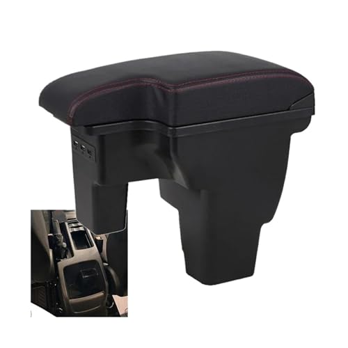 JBPIHZT Für Focus 3 Auto Armlehnen Box Innenraum Nachrüstteile Für F&ord Für Focus III Armlehnen Mittelkonsole Aufbewahrungsbox(Black red line) von JBPIHZT