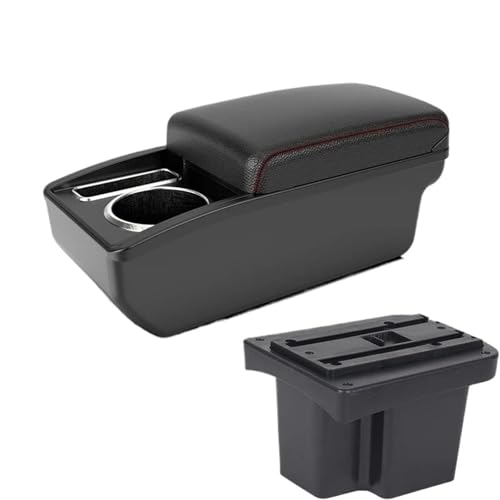 JBPIHZT Für Kia Für Cerato Forte K3 Armauflage-Box Mittelkonsolen-Innenfach Aufbewahrungsbox Armstützenbox Mit USB-Schnittstelle(A1 Schwarz Rot KEIN USB) von JBPIHZT