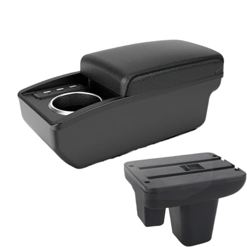JBPIHZT Für Morris Für Garages MG3 Armlehnenbox Mittelkonsole Zentrales Aufbewahrungsfach Mit Getränkehalter USB(B2 Schwarze Linie 6USB) von JBPIHZT