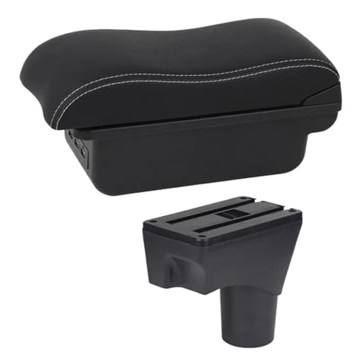 JBPIHZT Für N&issan Für March Für Micra K13 MK4 IV 2010-2023 Für Sunny Auto Armlehnenbox Mittelkonsolen-Aufbewahrungsbox(C2 Weiße Linie) von JBPIHZT