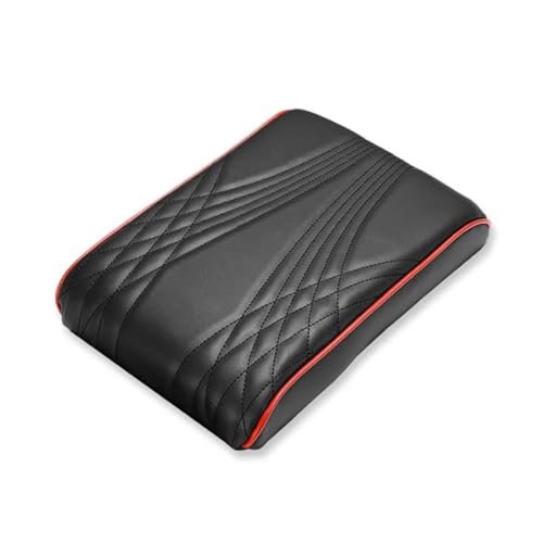 JBPIHZT Für N&issan Für Qashqai J10 J11 Auto-Armlehnenkasten-Höhenpolster Leder-Schaumstoff-Höhenkissen Ellbogenstützmatte(-A-Red edge) von JBPIHZT